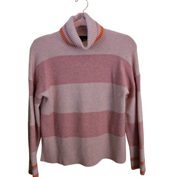 J.Crew Super Soft Merino Wool Alpaca Blend Striped Turtleneck Sweater Size XXS - Picture 2 of 7